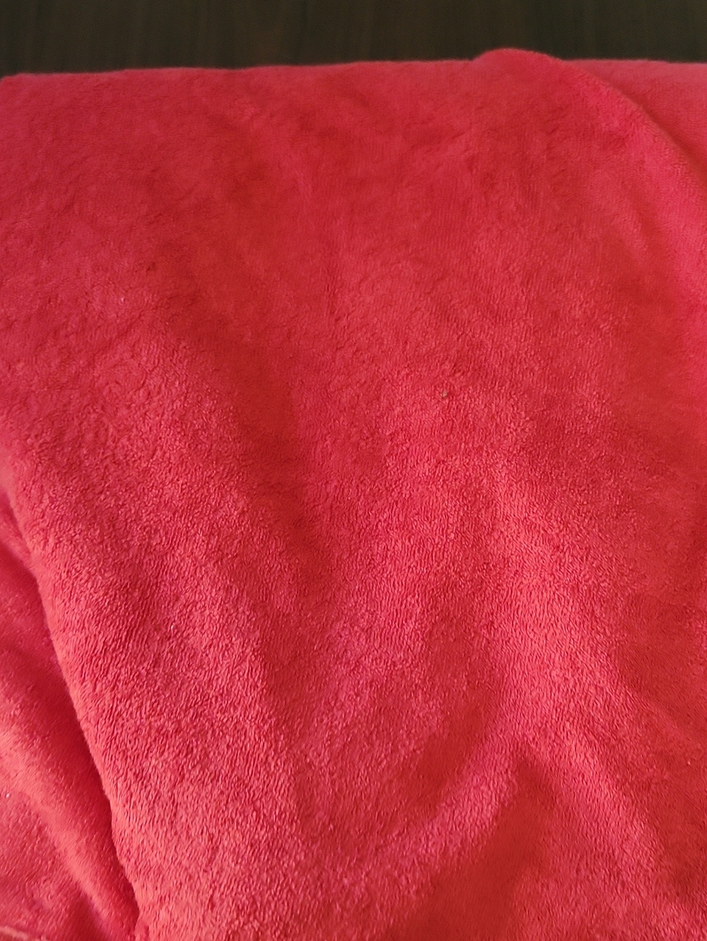 Vintage Red Terry Cloth Fabric 1.5 Yards